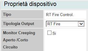 Funzionamento del software Scheda lavoro 'Rilevamento e comando' 5 Campo Funzionalità Uscita Monitor Creeping Aperto /Corto Circuito Funzionalità