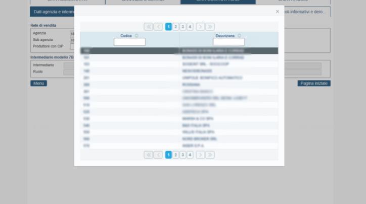 7 Dati Contrattuali - Dati agenzia e intermediario Navigando nel TAB DATI CONTRATTUALI sottotab Dati agenzia e