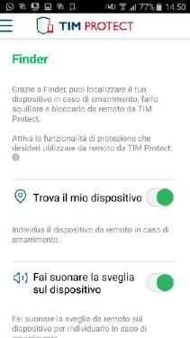 Visualizzazione funzione finder su dispositivo Apple-iOS: Nota: Nel caso in cui i servizi di localizzazione del proprio dispositivo non