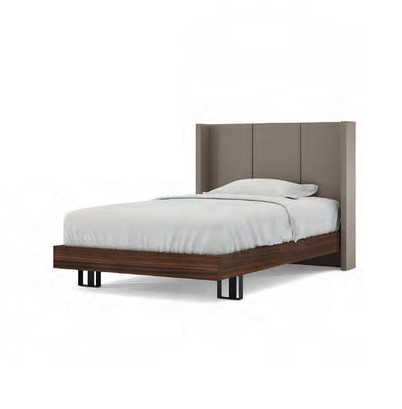 2000 H. 1100; bedframe size mm W. 1280 P. 1960 H. 300 Letto matrimoniale Pad: testiera imbottita dim. mm L. 1780 H. 1100; giroletto dim. mm L. 1680 P.