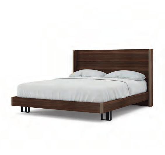 1380 H. 1100 ; giroletto L. 1280 P. 2040 H. 300 Belt single bed with wall-panel: headbaord size mm W. 2000 H. 1100; bedframe W. 1280 P. 2040 H. 300 Letto singolo Belt con boiserie: testiera dim.