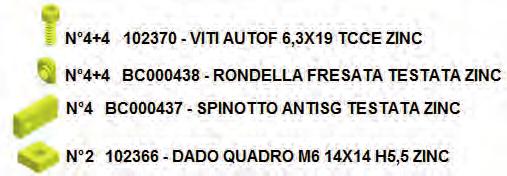 21) Montaggio testate stondate per vasca e nastro. 21.1) Fissare nell alluminio 4 rondelle + 4 viti per ciascuna testata N.B.