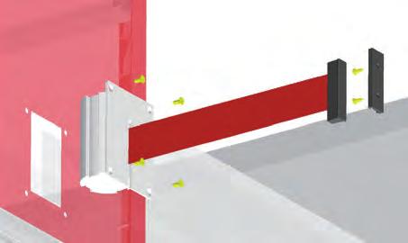 Per montare la clip di fissaggio occorre fare 2 fori alla base, transenna o parete opposta a seconda dei casi.