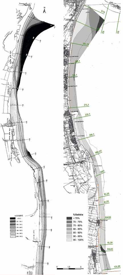 Figura 160 - Tratto Volano Porto Corsini, confronto tra le mappe della distribuzione