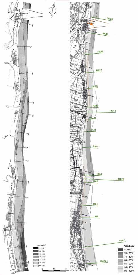 204 Figura 161 - Tratto Porto CorsiniTagliata di Cesenatico, confronto tra le mappe della