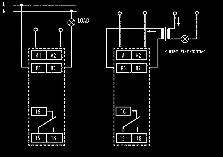 Potenziometro / Potentiometer intervallo di tempi / Time range 0,5 10 sec Contatti in scambio di uscita / output changeover contacts 1 Corrente nominale / Rated current 8A / AC1 Carico nominale /