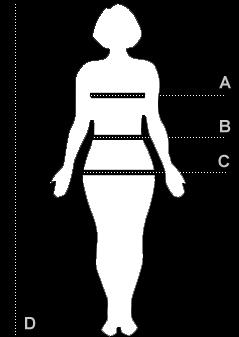 Come effettuare le misurazioni La larghezza delle spalle si misura all'altezza delle ascelle.