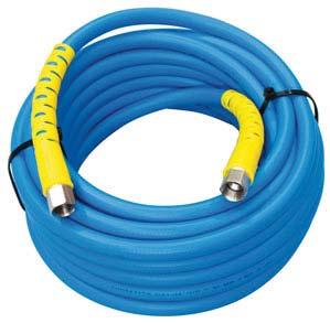 TUBO PVC RETINATO FLESSIBILE RACCORDATO PVC BRAIDED FLEXIBLE HOSE WITH FITTINGS METRI FILETTO THREAD Rolls of hose in a variety of sizes all with 1/ -3/ and 1/2 female fittings.