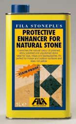 Fila StonePlus PROTECTIVE ENHANCER FOR NATURAL STONE POLISHED MARBLE AND AGGLOMERATES UN POLISHED MARBLE AND AGGLOMERATES On tumbled Verde Alpi, Fila StonePlus gives excellent results: enhances like