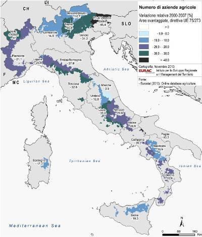 Fonte: dati EUROSTAT, 2011 Elaborazione EURAC, 2011) Figura 3 - Sviluppo della SAU nelle