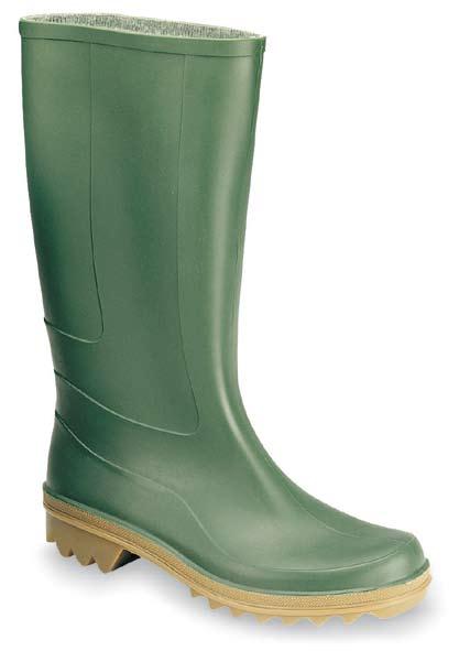 ST5710 Stivale al ginocchio di colore verde in PVC e suola carroarmato.