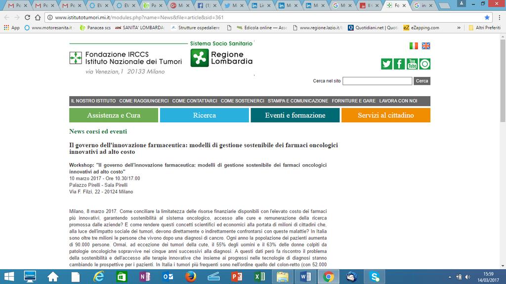 Fondazione IRCCS Istituto Nazionale dei Tumori http://www.istitutotumori.mi.it/modules.php?