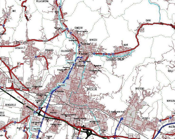 Figura 3 rete viaria a servizio di Bovezzo (fonte: PTVE Provincia di