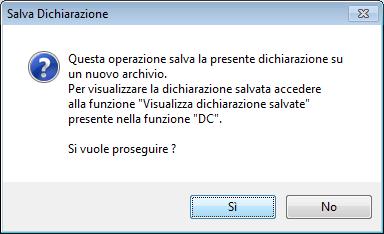 esempio "Dichiarazione Originale") e confermare con il tasto [INVIO].