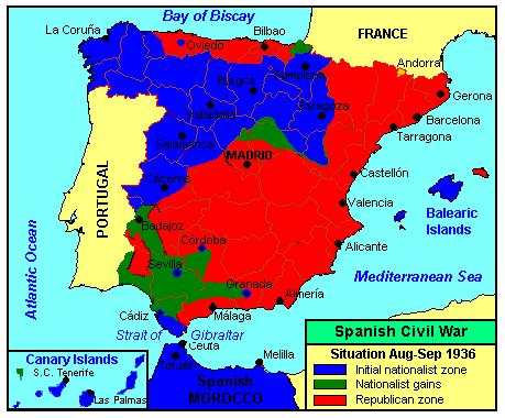 LA SPAGNA In Spagna dopo lo scoppio di una guerra civile viene instaurata la dittatura dal generale nazionalista Francisco Franco.