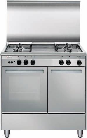 Unica 80x50 Portabombola UR85AI2 Inox Forno gas UR85AI2 4 fuochi gas Griglie piano cottura