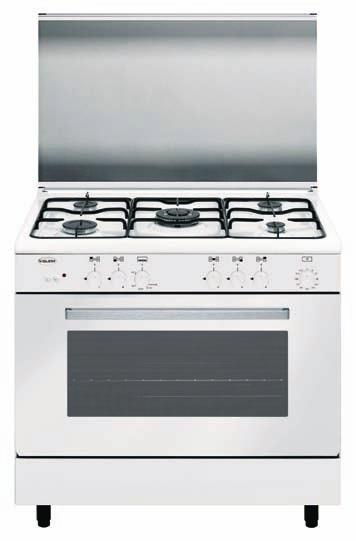 Alpha 90x60 A96TXL2 Bianco Forno a gas A96TXL2 5 fuochi gas (1 bruciatore tripla