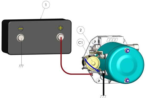 MINICENTRALINA TIPO STD (STANDARD) POWER-PACK STD TYPE rosso / red La sezione deve essere di 35 mm (L= <10mt) / The section must be di 35 mm (L= <10mt) nero / black} NB: tutte le masse si intedono