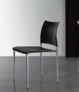 pelle rigenerata glossy chromed metal chair
