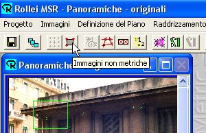 7. orientare l immagine Immagini non metriche 1 2 Il rettangolo (verde) indica nella miniatura l