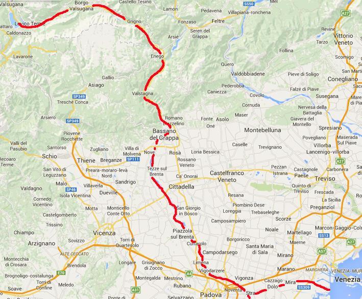 il canale Nuovissimo che, dirigendosi verso sud, stabilisce una linea di divisione tra terraferma e laguna per poi arrivare nel bacino di Chioggia.