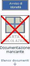 Pagina 8 di 11 Allegato 3 Documentazione mancante: Se in corrispondenza del simbolo rappresentativo del documento preso in esame vi sono due sbarre trasversali rosse l utente potrà già capire che il