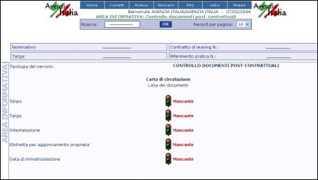 Cliccando su Elenco documenti potrà verificare la presenza di soli semafori rossi.
