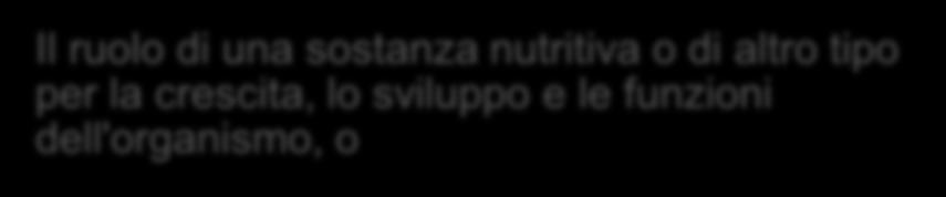 Indicazioni sulla salute: indicazioni funzionali generiche INDICAZIONI FUNZIONALI GENERICHE Il ruolo di