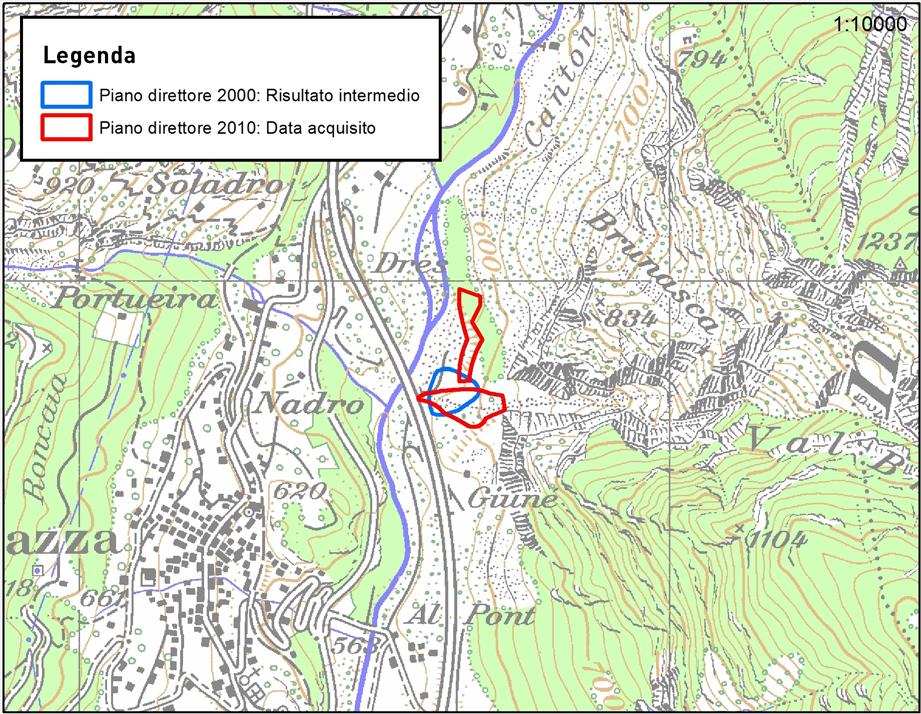 4.4 Campagna, Soazza Questa ubicazione viene considerata molto delicata e poco adatta sia per considerazioni relative al territorio nel suo insieme sia dal punto di vista paesaggistico e