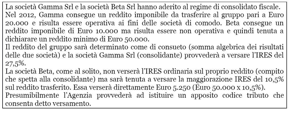 prescindere dal fatto che, poi, sul versante reddituale, il reddito effettivamente conseguito sia stato superiore a quello minimo (stimato con le regole specifiche per le società di comodo).