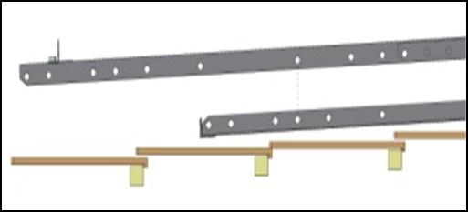 FASE 7 barra a L 1030mm (Rif. 4) Connessione barra a L 1370mm (Rif. 2) con montata la culla per il bollitore Connessione barra a L 360mm (Rif.