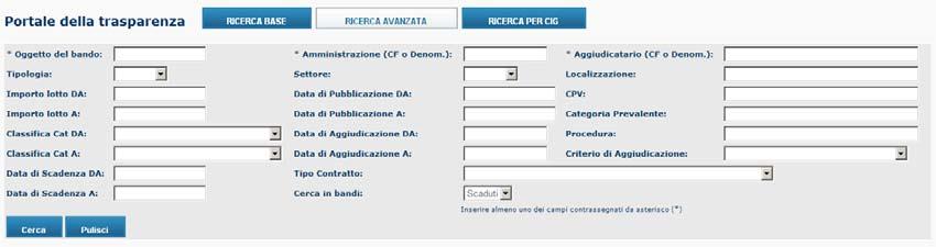 conoscenza del CIG, il Sistema permette all Utente, attraverso la funzione Ricerca estesa Lotto/Gara di ricercarlo