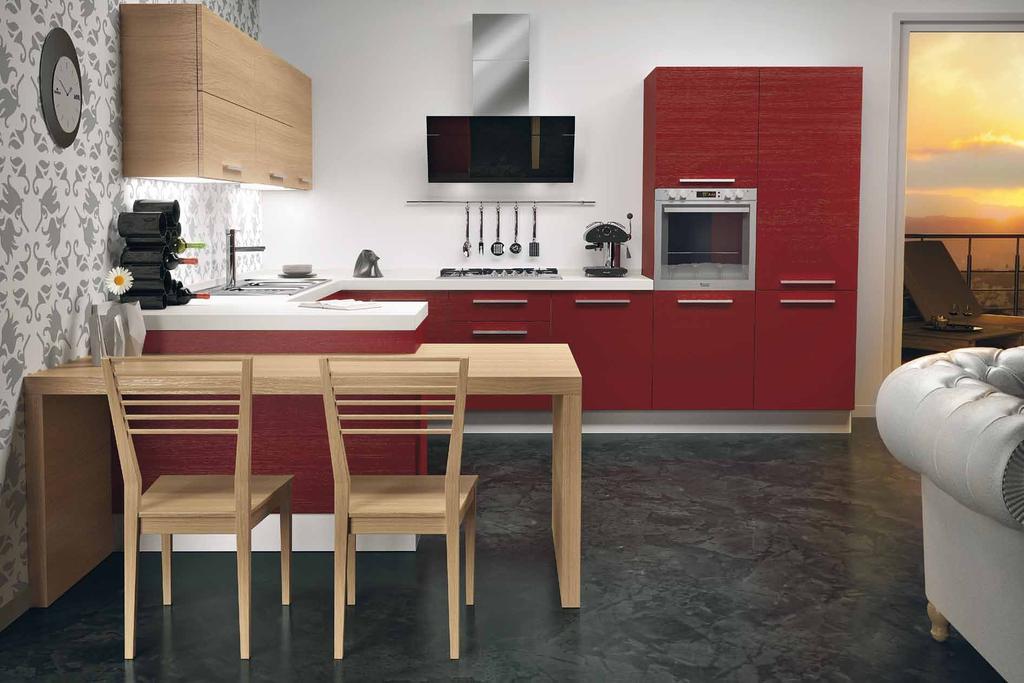 40 41 Modello: Idea Plus Rovere Finitura: Crudo - Rosso