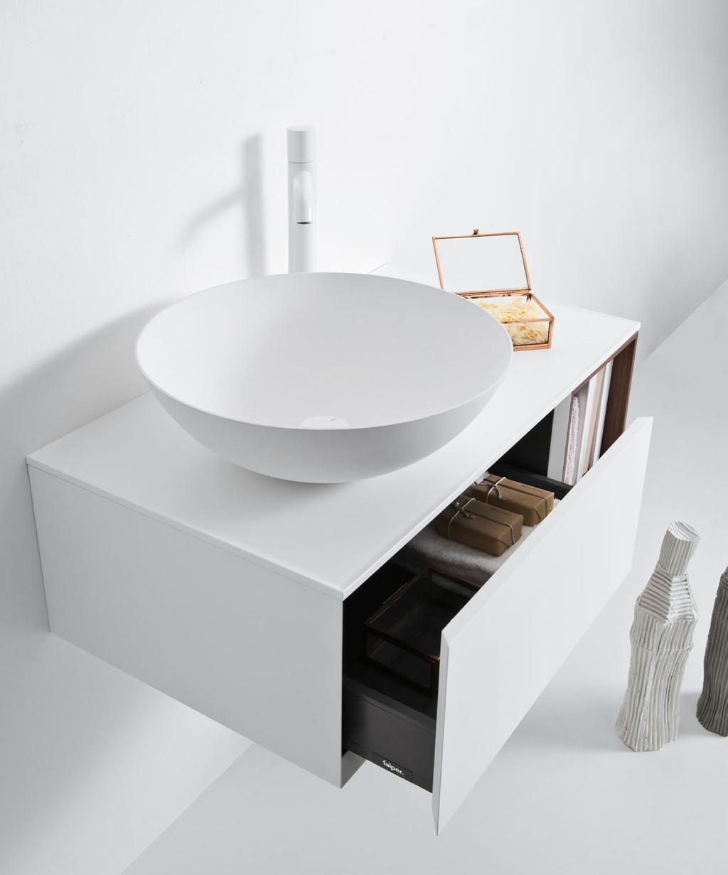 Soli 80 cm per un bellissimo mobile con lavabo soprapiano.