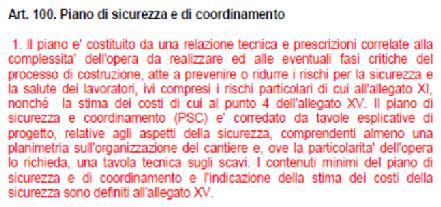 COORDINATORE PER LA PROGETTAZIONE (SOGGETTO INCARICATO DAL COMMITTENTE O DAL RESPONSABILE DEI LAVORI DELLA ESECUZIONE DEI COMPITI DI CUI ALL' ART.