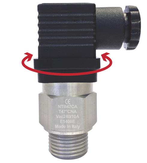 NT TERMOSTTO NON REGOLILE CON TESTIN ROTNTE 360 Temperature switches with fixed set-point and 360 rotating head Portata contatti 10 / 240 Vca 05 / 24 Vcc 10 / 12 Vcc Pressione max 200 Differenziale