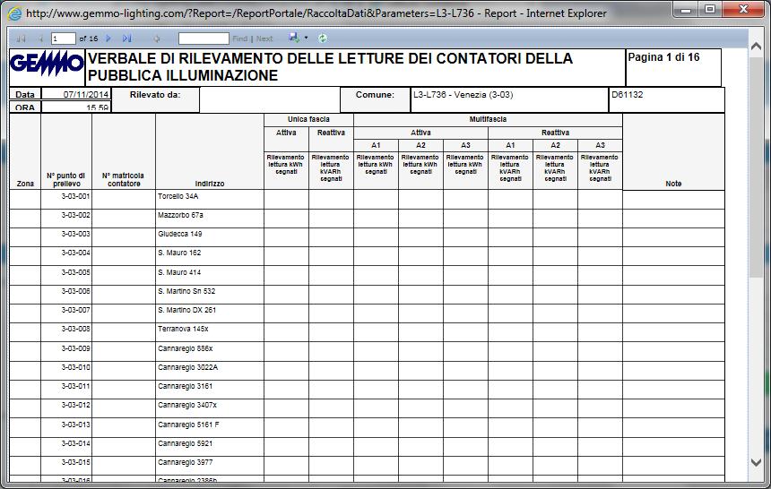 Figura 13 Modulo rilevamento letture E possibile estrarre un