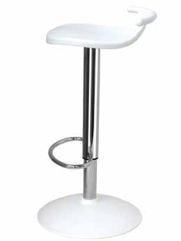 tom - joy - fix materiali - tom [materials] sgabello con telaio in acciaio cromato altezza regolabile da 60 a 75 cm seduta in tecnopolimero e base Ø 40 cm [gas adjustable stool with frame in chromed