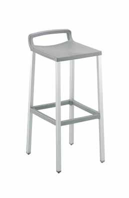 ofer liberty materiali [materials] sgabello in tecnopolimero ed alluminio anodizzato h 75 cm [technopolymer and anodized aluminium stool h 75 cm] 0,05 m 3-14 kg. 1 6 x 7 8 x 4 1, 5 c m.