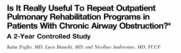 ECONOMICS: use of health resources Conclusion: In patients with CAO, an outpatient PRP can achieve benefits in HRQL and a decreased number of hospitalizations, which persist for a period of 2 years.