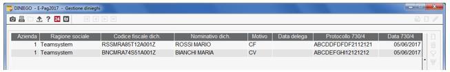 Per questi ultimi sarà cura dell utente verificare e confermare la volontà di procedere alla comunicazione di diniego, considerato che il programma R7304AE procederà comunque all importazione dei