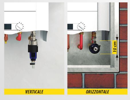 TRATTAMENTO ACQUE DEFANGATORE FILTRO MAGNETICO SALVASPAZIO ENERGY MAG 2 B A D C ENERGY MAG 2 - Defangatore filtro magnetico con attacco a squadra e codolo superiore per un installazione facile,