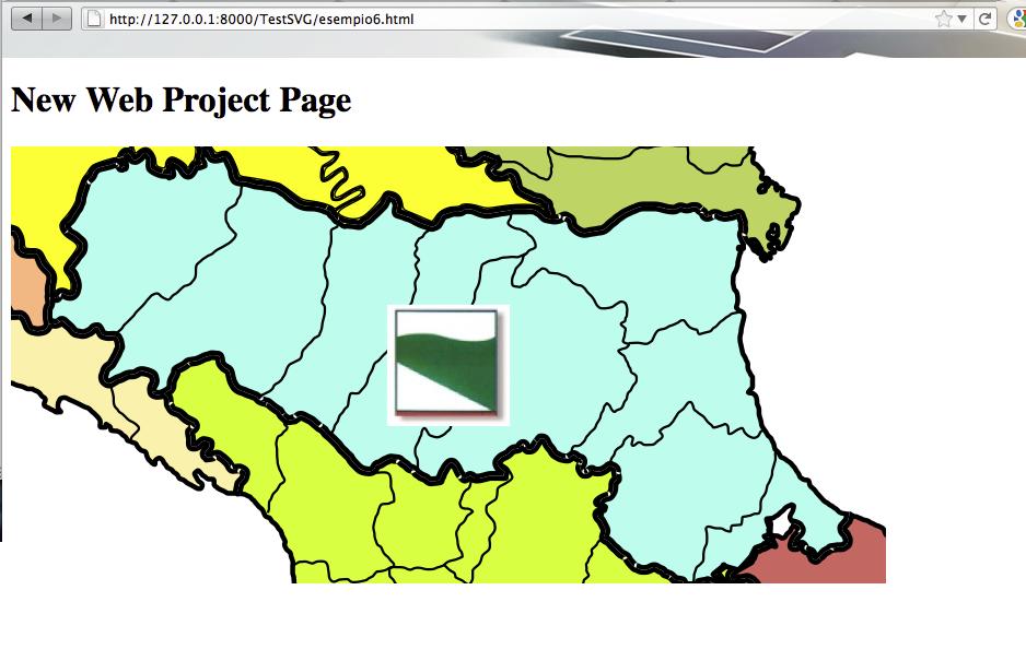 Esempio6: viewbox e image Data una mappa dell'italia in SVG Ogni regione ha class="regione" Id="nome della regione" Al click su una regione: L'immagine deve essere centrata e