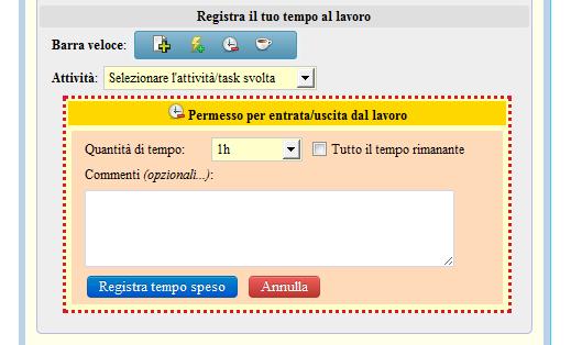 Tempo impiegato : Indicare il tempo speso in tale attività. Commento : Indicare la descrizione del lavoro svolto. Cliccare infine su Registra tempo speso per ultimare la registrazione.