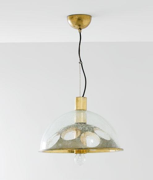 188 Lampada da terra Granito, ottone cromato, cocoon. Italia, anni 60 h cm 162, diam.