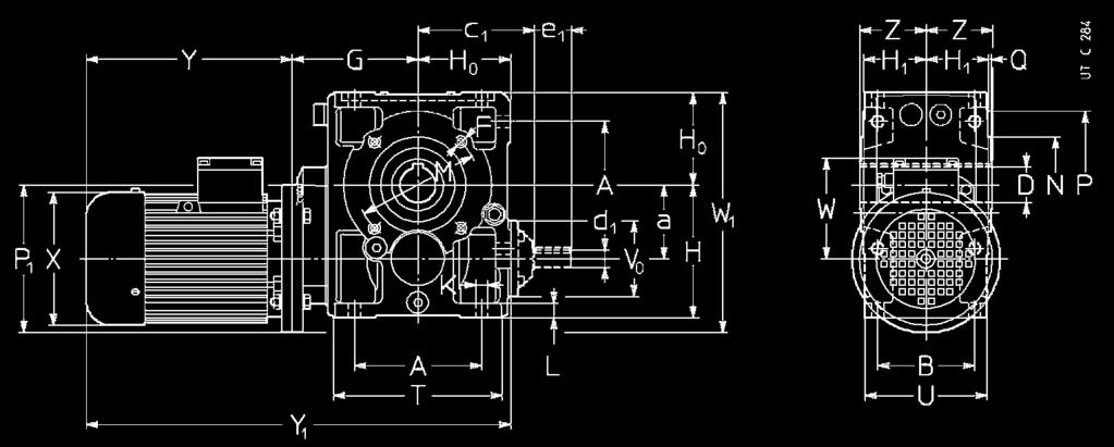 14 - Esecuzioni, dimensioni, forme costruttive e quantità d olio 14 - Designs, dimensions, mounting positions and oil quantities MR CI 40.