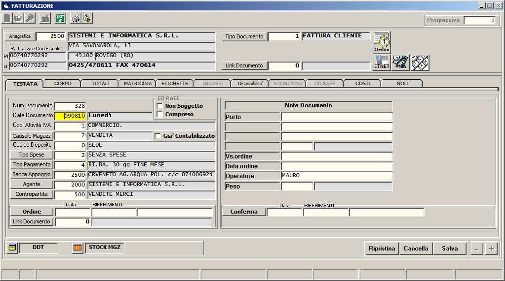 COME TWENTY RICONOSCE I DOCUMENTI EMESSI PRIMA DELL ATTIVAZIONE DELLA FUNZIONE ALTERNATIVA Twenty controlla la data del documento, nel caso di progressivo senza data, il confronto avviene con la data