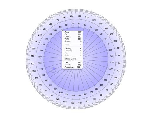 Cliccando sulla freccina al centro si aprirà un menù contestuale Per spostare il rapportatore Premere sulla parte interna del rapportatore (visualizzato con una tonalità blu più scura), e trascinare