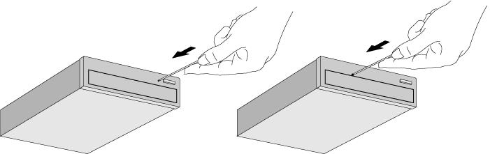 L unità CD-ROM, CD-RW o DVD non si apre 1 di 1 $ 1 Se si ha difficoltà a togliere il disco dall unità (per esempio, durante un interruzione dell alimentazione) usare il pulsante di espulsione manuale.