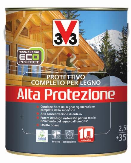 Completamente innovativa, la tecnologia ECO-PROTECT garantisce un aumento di vita al legno grazie alla sua formula che integra in esso fibre naturali